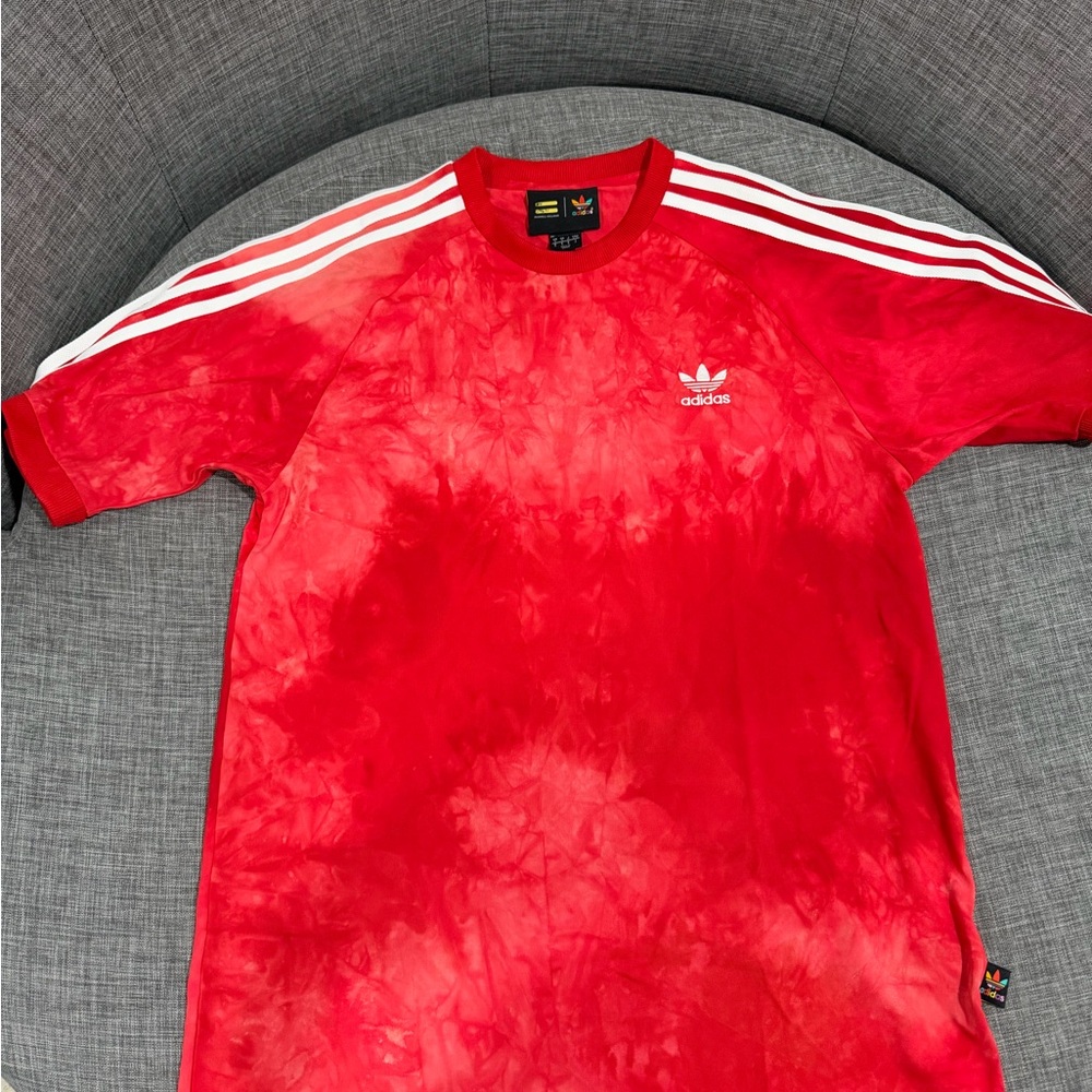 Adidas Men's Red Tie-Dye Tee